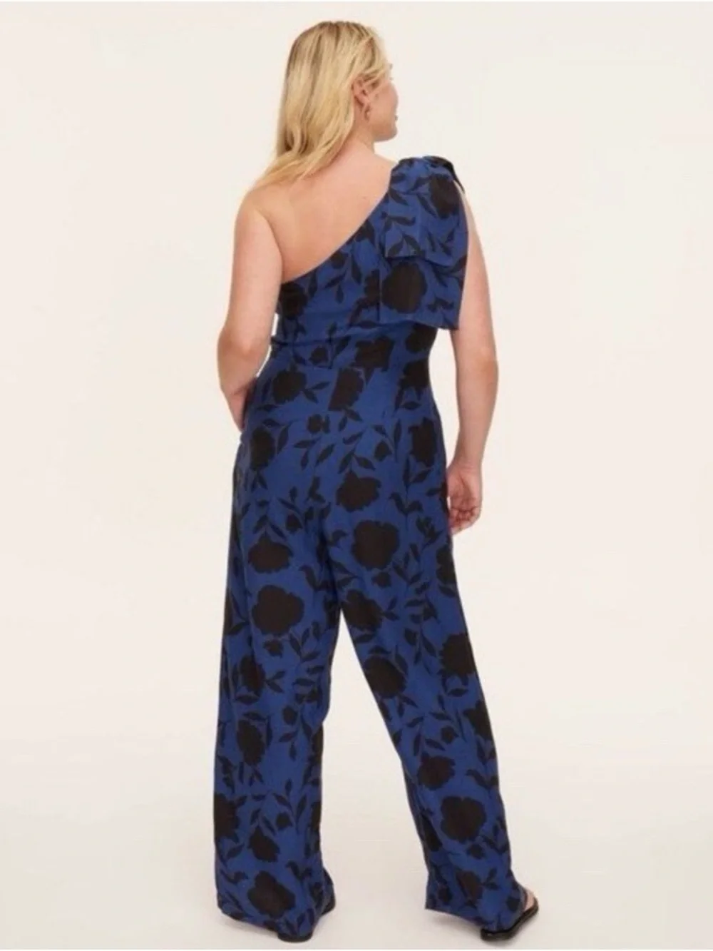 Kate Spade New York x Target Linen Blend One Shoulder Wide Leg Jumpsuit Romper